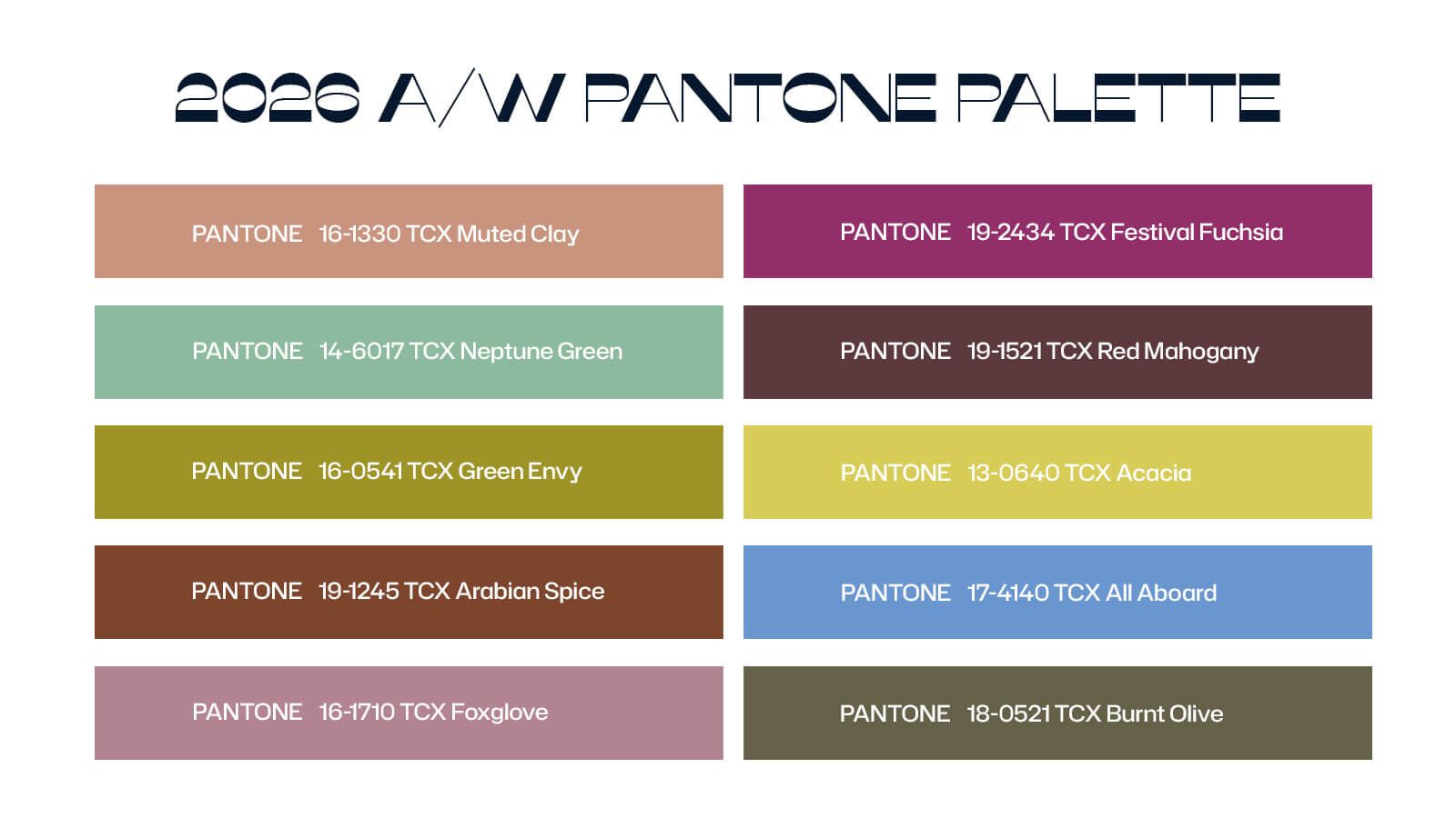 2026 Autumn Winter Pantone Colors: Eyewear Style Guide
