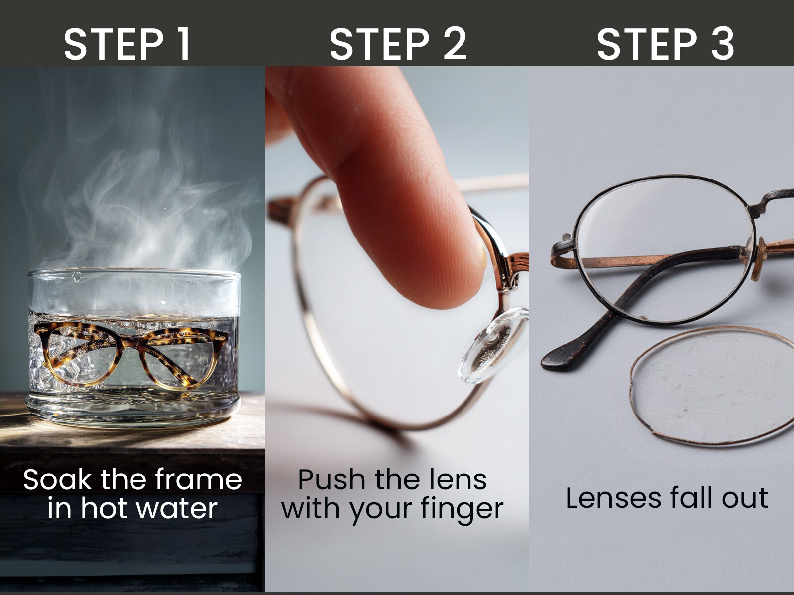 How to Pop Lenses Out of Glasses Safely?