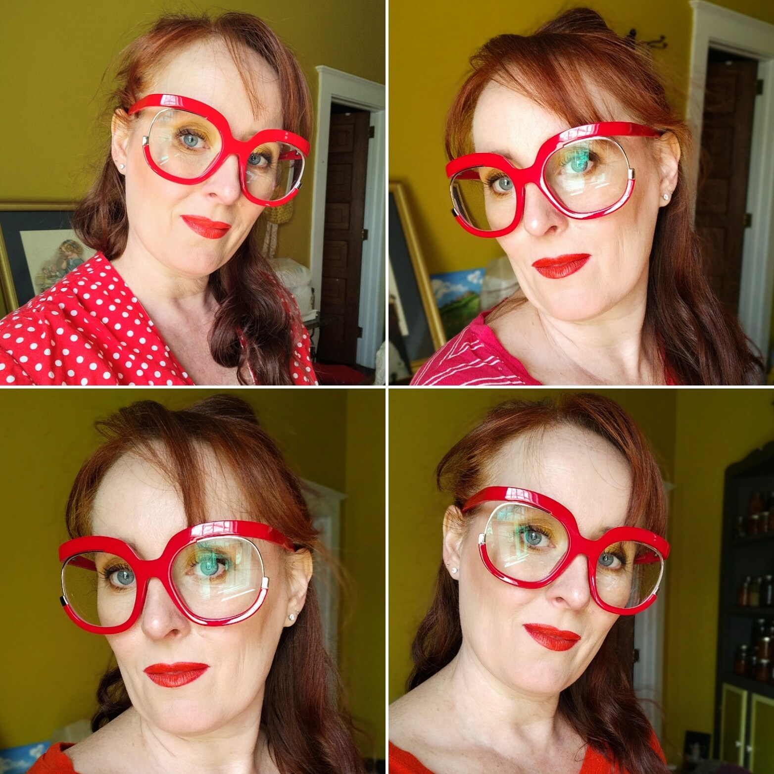 Fredia Square Red Eyeglasses Vooglam