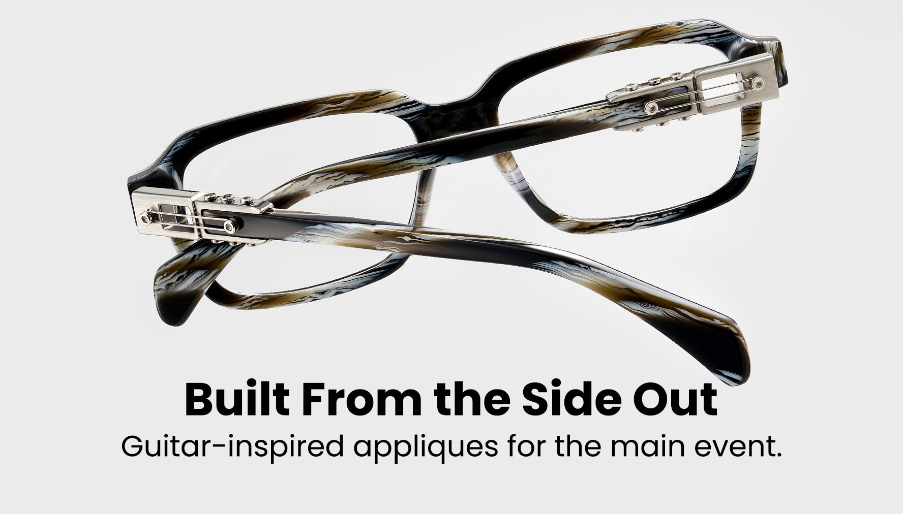 Anacortes grunge glasses by Vooglam Grunge Rock Collection: Rock band glasses with unique guitar turner temple details