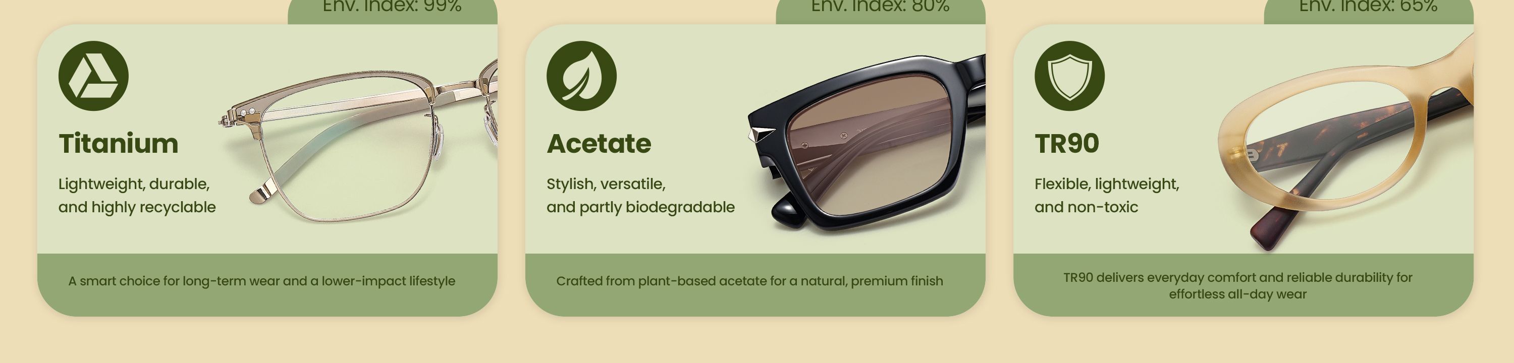 vooglam durable glasses: choose tr 90 optical frames,titanium eyeglasses or acetate material glasses