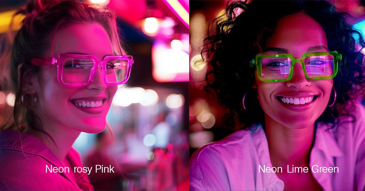 Neon Glasses Assorted Colours 80's Festival Accessory