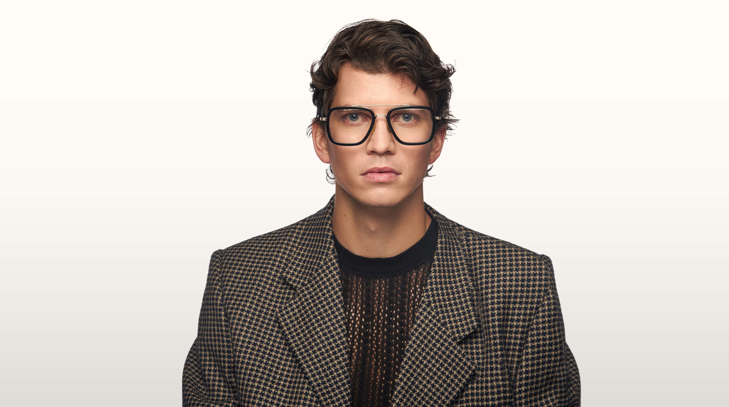 Man wearing black-framed glasses