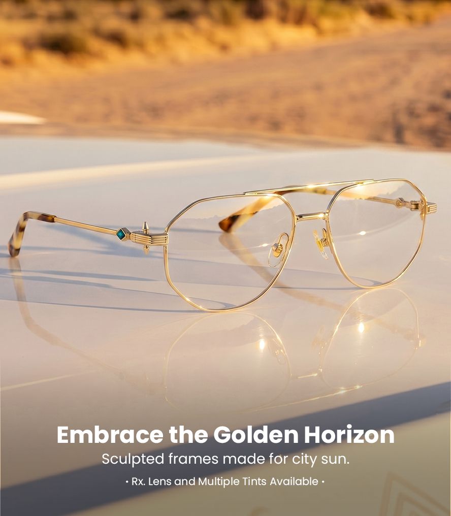 Half metal decorative temple glasses - Vooglam EI Dorado studded glasses