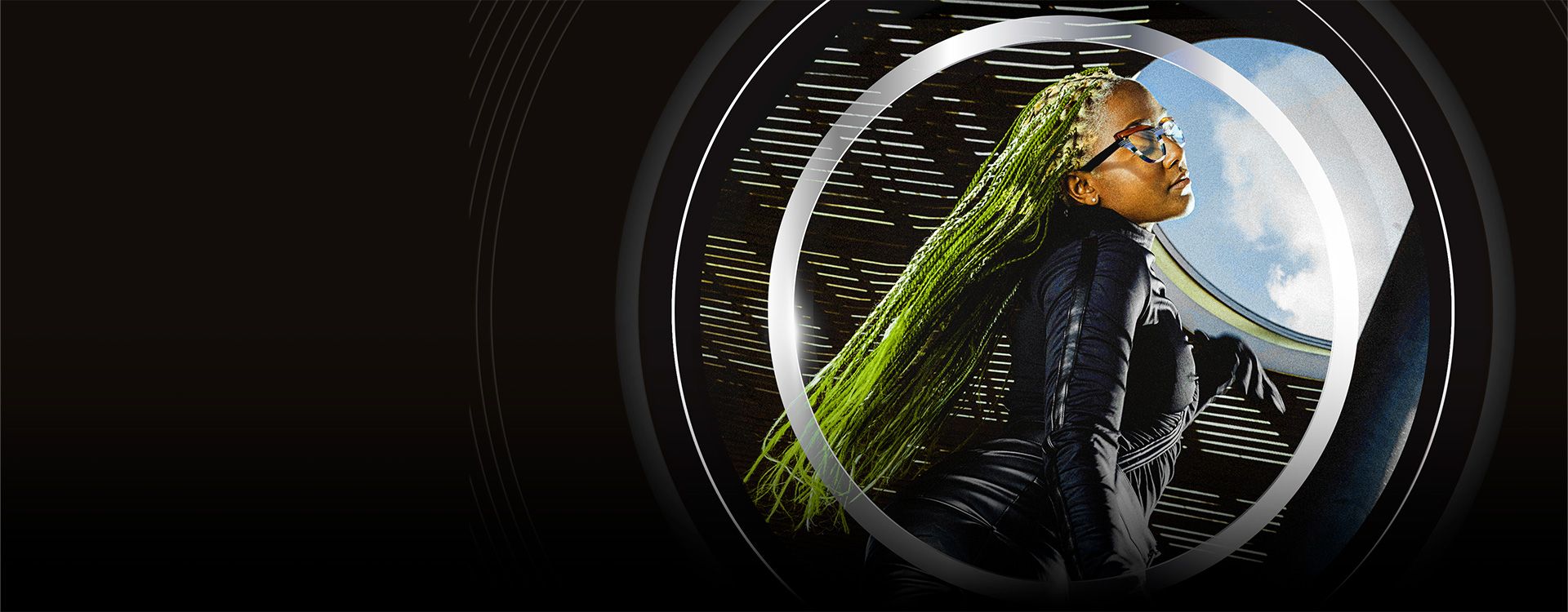Afrofuturism aesthetic with futuristic motifs, bold colors, and geometric shapes create a vision of black empowerment.