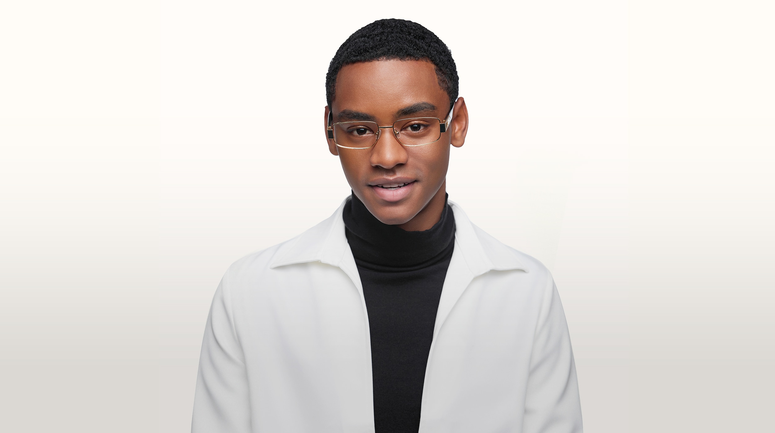 Man wearing black-framed glasses