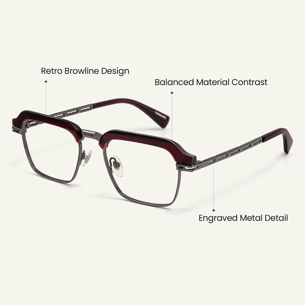 Archive - Rectangle Red Eyeglasses craft details