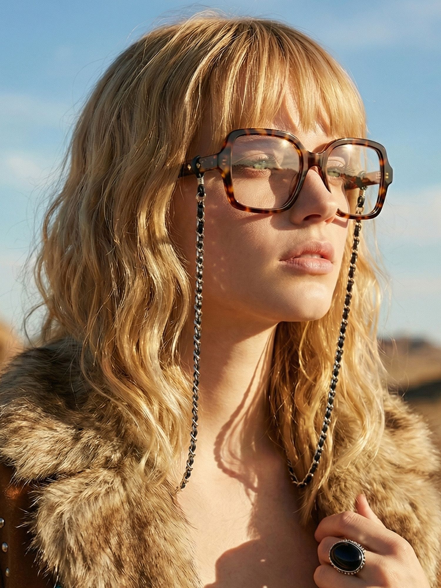 wearing Vooglam Moto Boho glasses Meridian in nomad life style