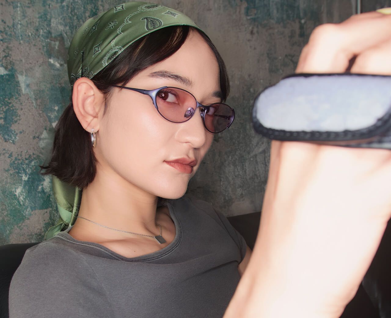 Bold Eyewear for Multifaceted Lifestyle: Ebisu - Purple Metal Rimmed Oval Glasses | Vooglam x Mona Matsuoka Designer Glasses Collab