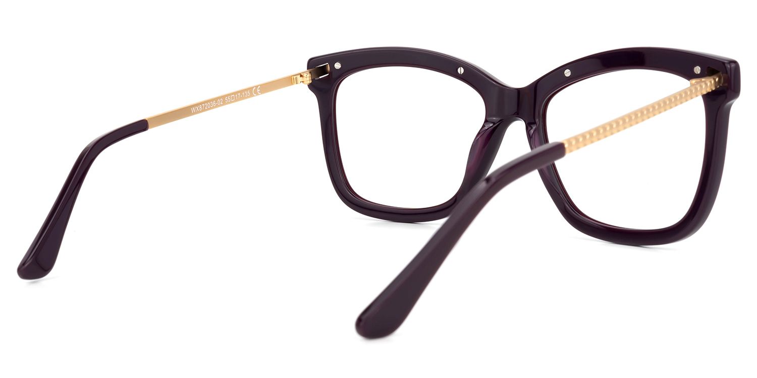 Rectangle Red Eyeglasses | Vooglam.com Side View