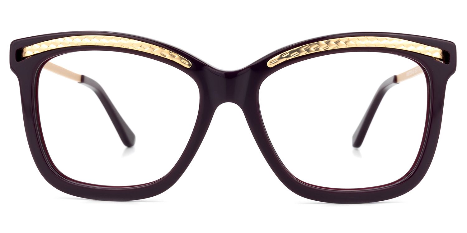 Rectangle Red Eyeglasses | Vooglam.com Angle View