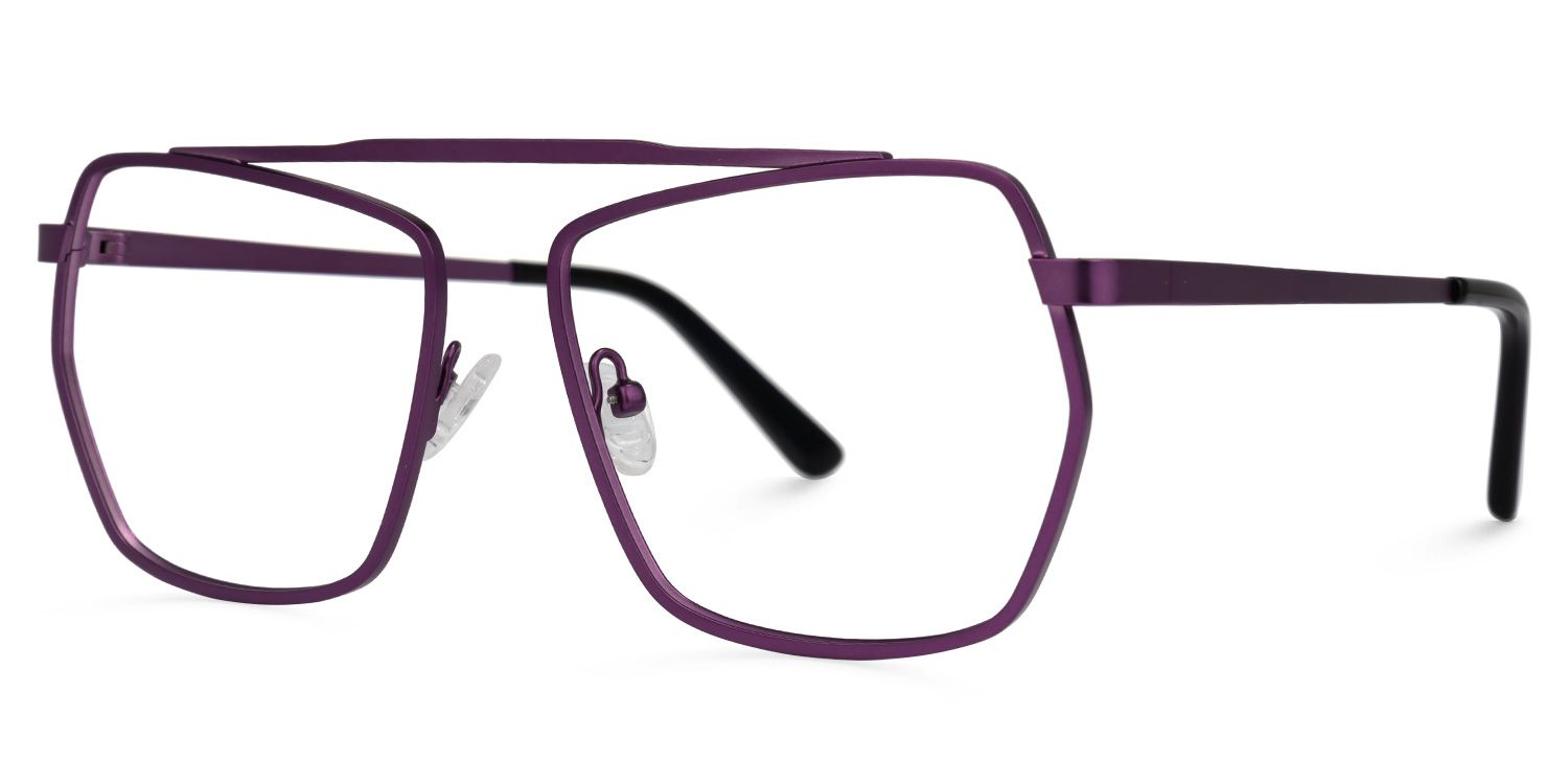Alexa - Aviator Purple Eyeglasses | Vooglam Front View