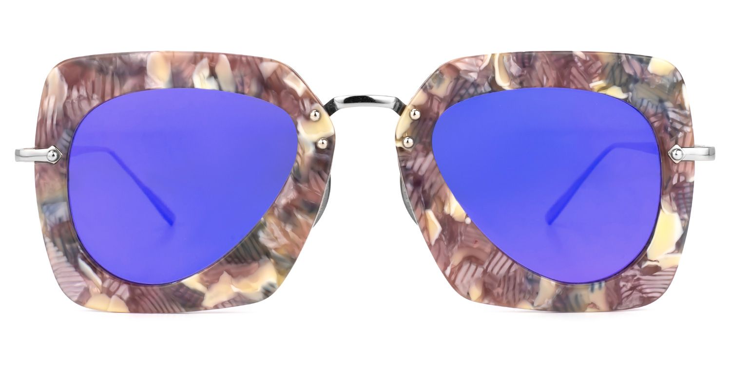 Square Purple Sunglasses | Vooglam.com Angle View