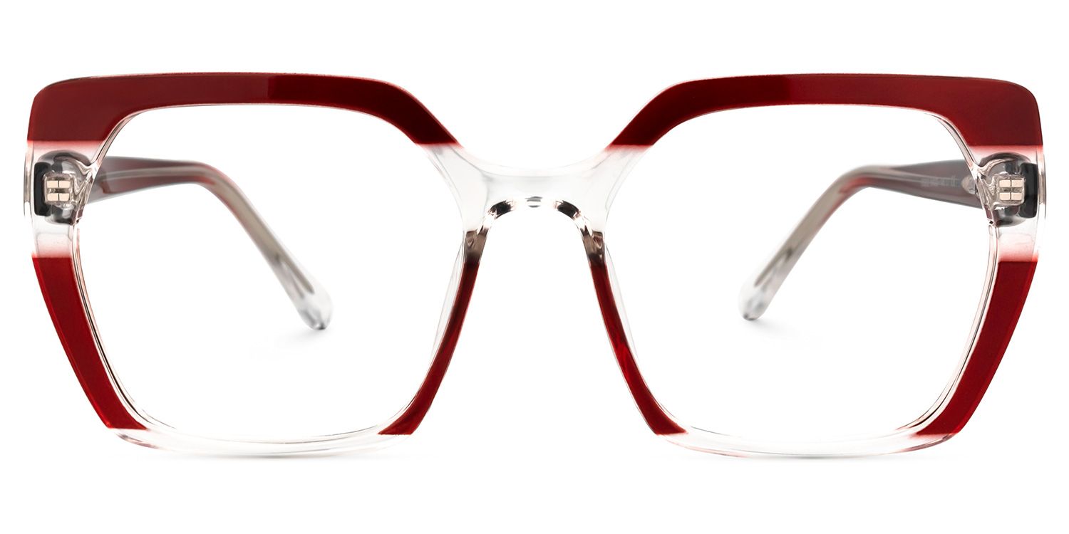 Miranda - Square Red Eyeglasses product detail 2