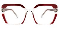 Miranda - Square Red Eyeglasses | Vooglam Angle View
