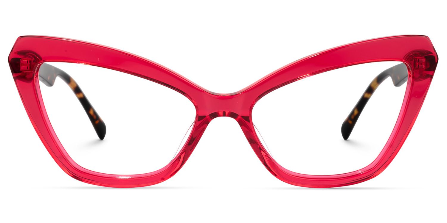 Shaneika - Cat Eye Red Eyeglasses | Vooglam Angle View