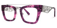 Vaughn - Aviator Purple Eyeglasses | Vooglam Front View