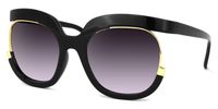 Round Black Sunglasses | Vooglam.com Front View