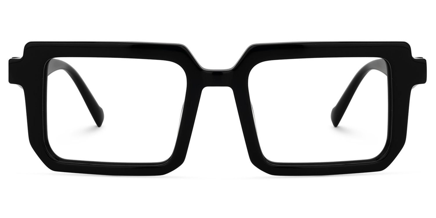Cassiel - Rectangle Black Eyeglasses | Vooglam Angle View