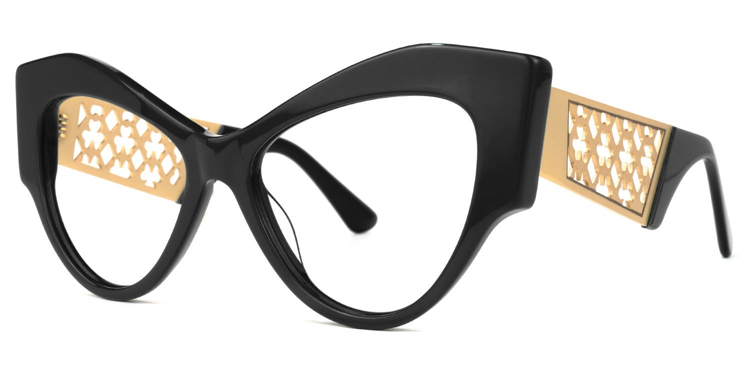 Johnsom - Butterfly Black Eyeglasses | Vooglam Front View