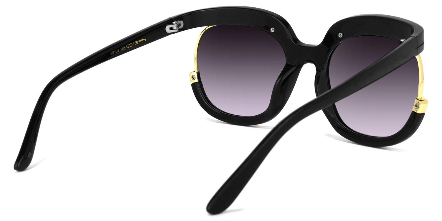 Round Black Sunglasses | Vooglam.com Side View
