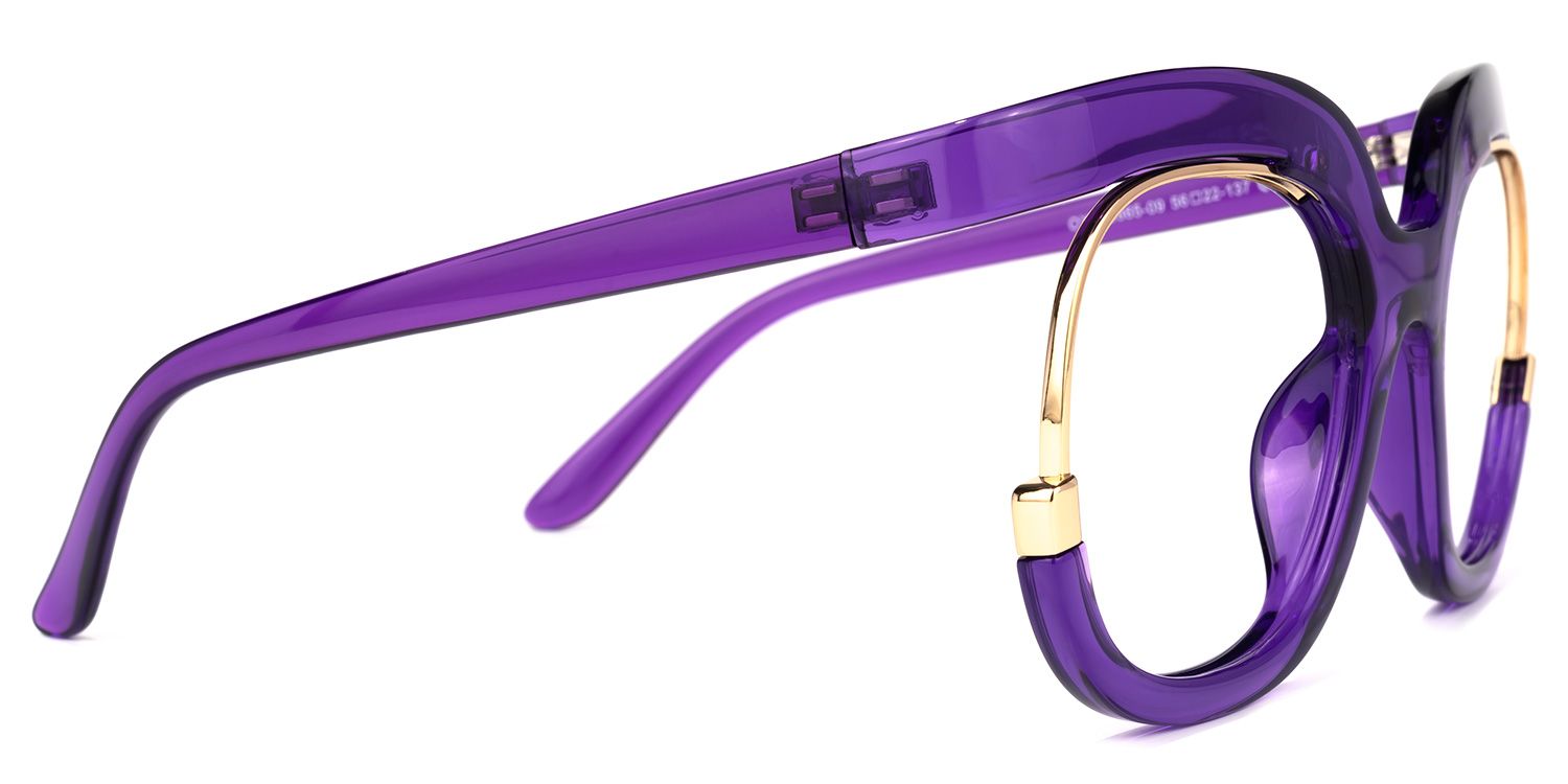 Womens OGI Purple Textured Eyeglasses Frames And Case 53-17-140 Never Worn OGI Evolution 3114 1454 Purple Brown Streak Womens Cat Eye  main image 4