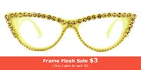 Cute Yellow Cat Eye Glasses 