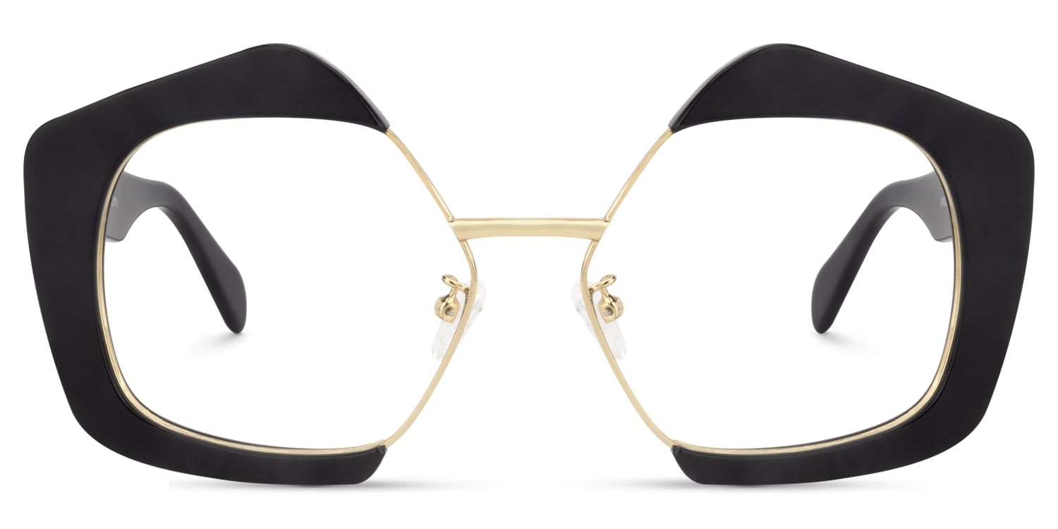 Brandy - Geometric Black Eyeglasses - 1