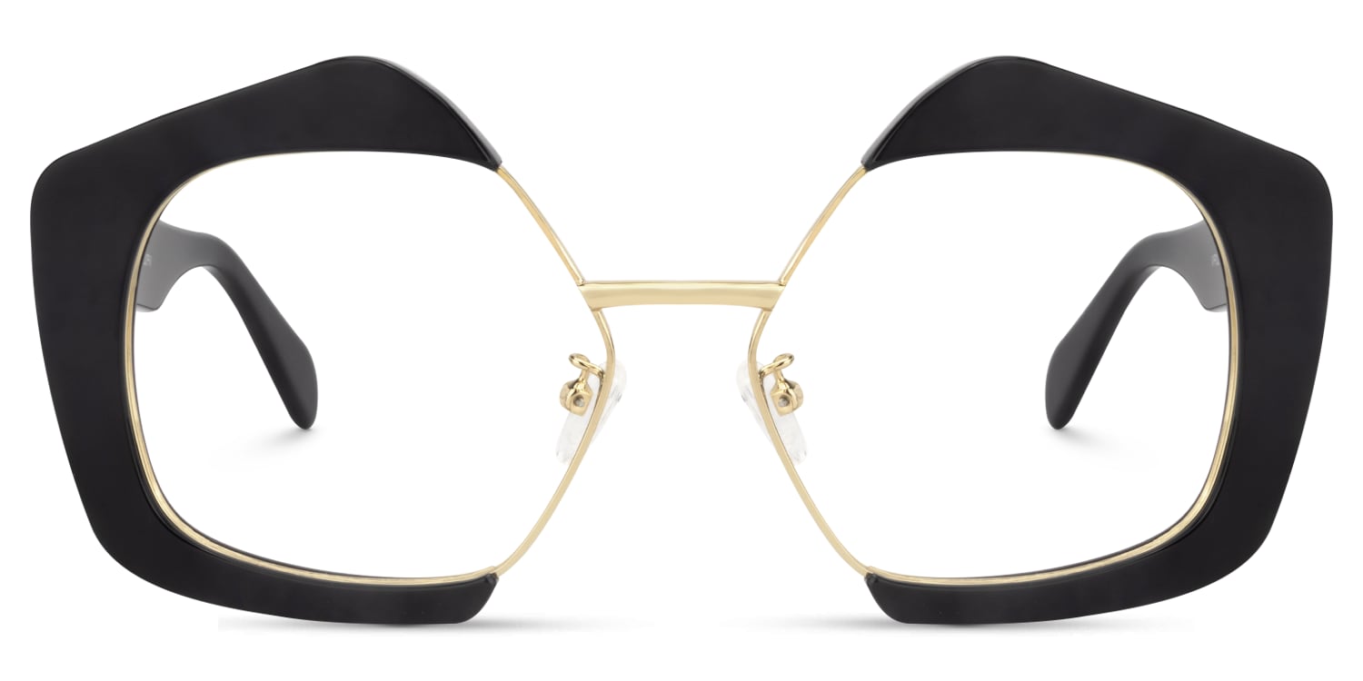 Brandy - Geometric Black Eyeglasses - 1