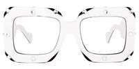 Square White Eyeglasses | Vooglam.com Angle View