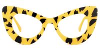 Cat Eye Yellow/Black Eyeglasses | Vooglam.com Angle View