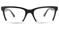 Delia - Half-rim Rectangle Black Eyeglasses | Vooglam Angle View