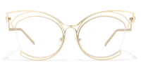 Maggie - Cat Eye Gold Eyeglasses │Vooglam Angle View
