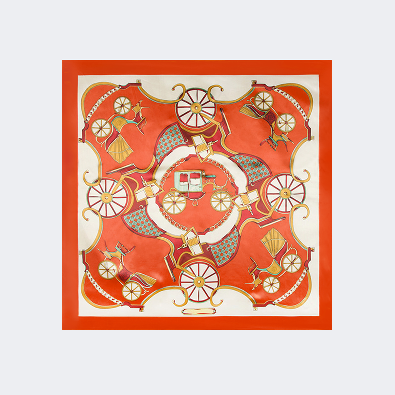 Luxurious Carriage Print Scarf | Vooglam.com Angle View
