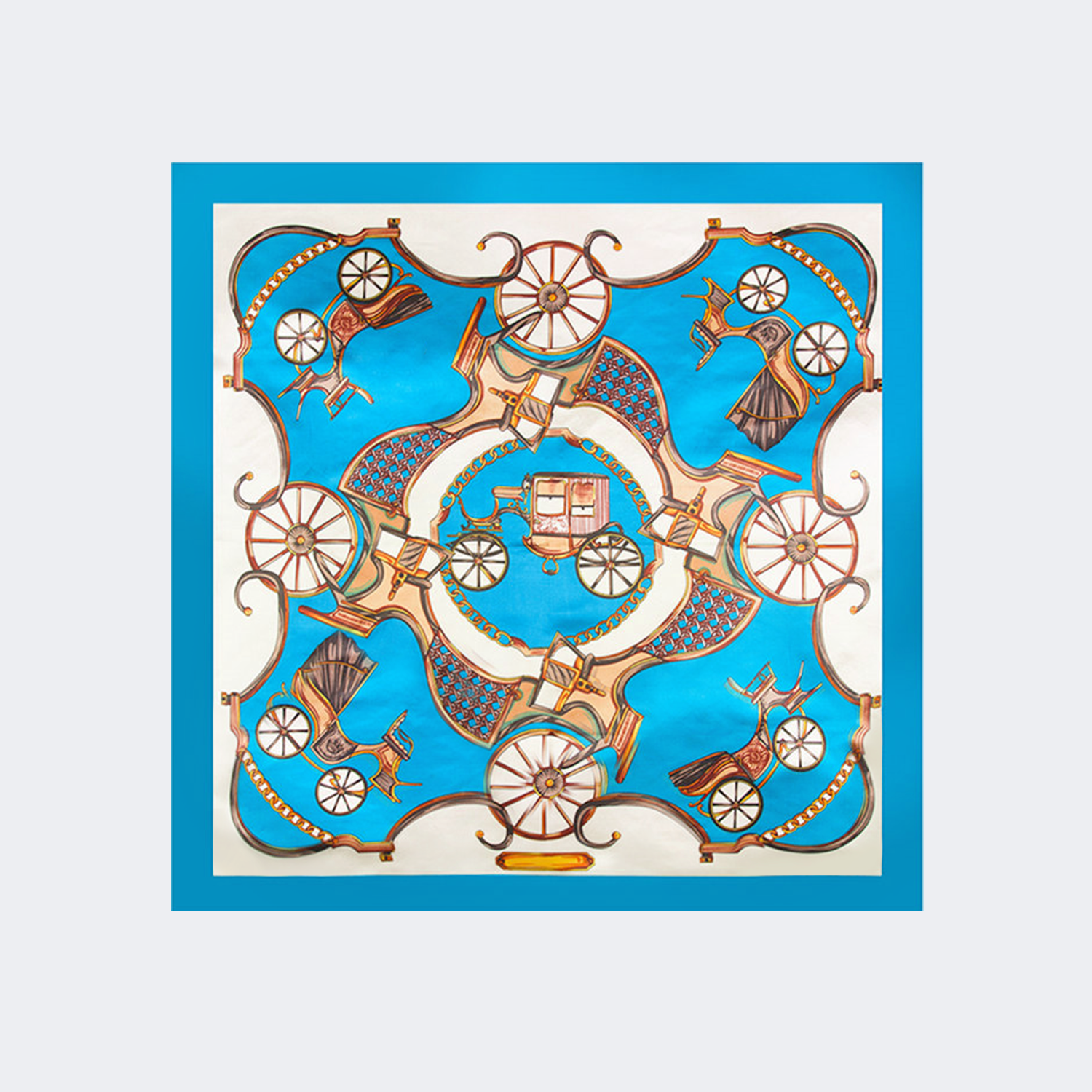 Luxurious Carriage Print Scarf by Vooglam.com - Angle View