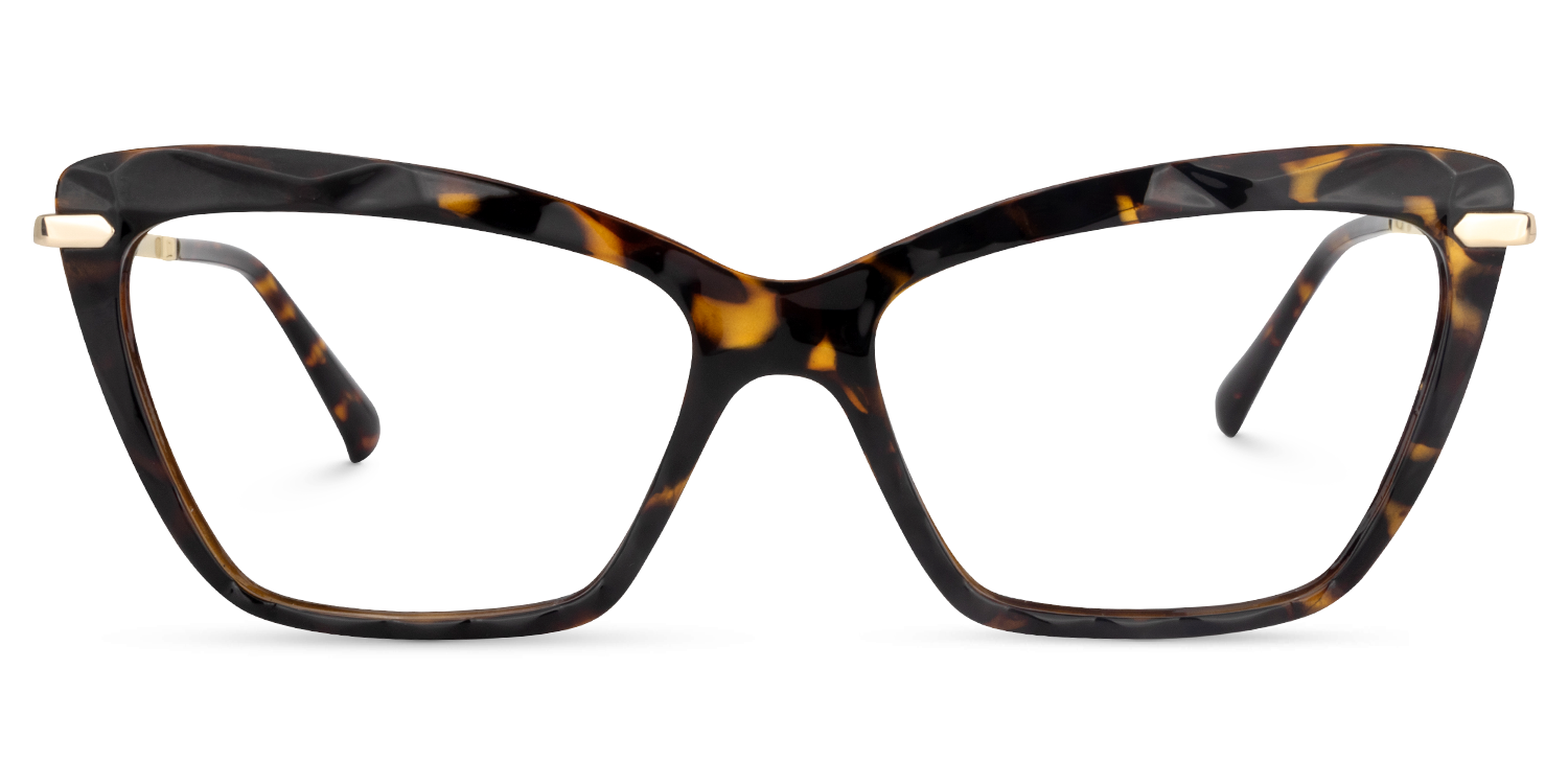 Annie - Elegant Rectangle Tortoise Eyeglasses by Vooglam - Angle View