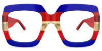 Rectangle Blue/Red Eyeglasses│Vooglam Optical Glasses Angle View