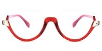 Sylvia - Cat Eye Red Eyeglasses | Vooglam Angle View