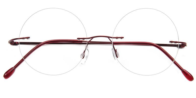 Affordable Cytheria Red Round Glasses | Vooglam Optical Front View