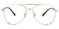 Hamza - Aviator Gold Eyeglasses | Vooglam Angle View