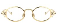 Oval Gold Eyeglasses | Vooglam.com Angle View