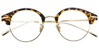 Half Frame Tortoise Shell Eyeglasses - 1