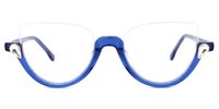 Sylvia - Cat Eye Blue Eyeglasses | Vooglam Angle View