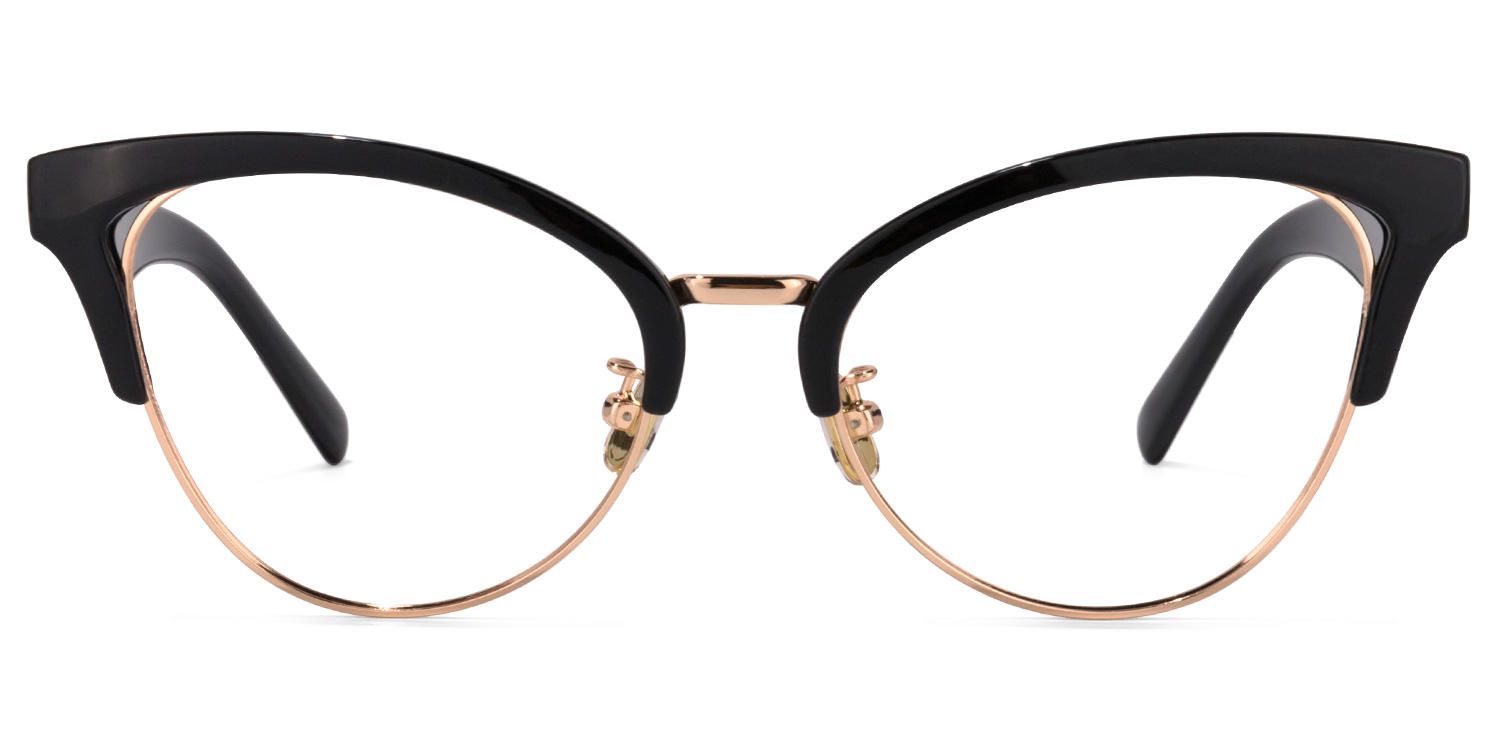 Browline Black Eyeglasses │Vooglam Optical Glasses Angle View