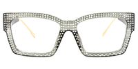 Rectangle Grey Eyeglasses | Vooglam.com Angle View