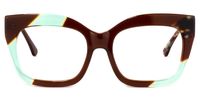 Terrie - Square Brown Eyeglasses | Vooglam Angle View