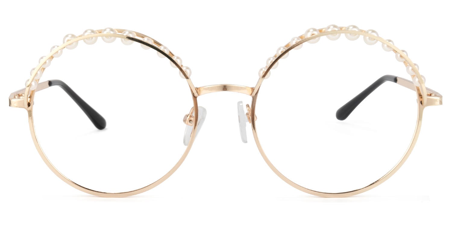 Michaelia Round Gold Eyeglasses Vooglam