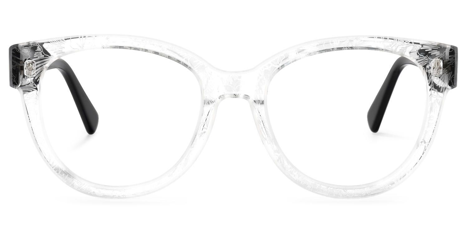 Round Crystal Eyeglasses | Vooglam.com Angle View