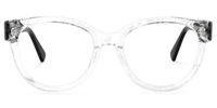 Round Crystal Eyeglasses | Vooglam.com Angle View