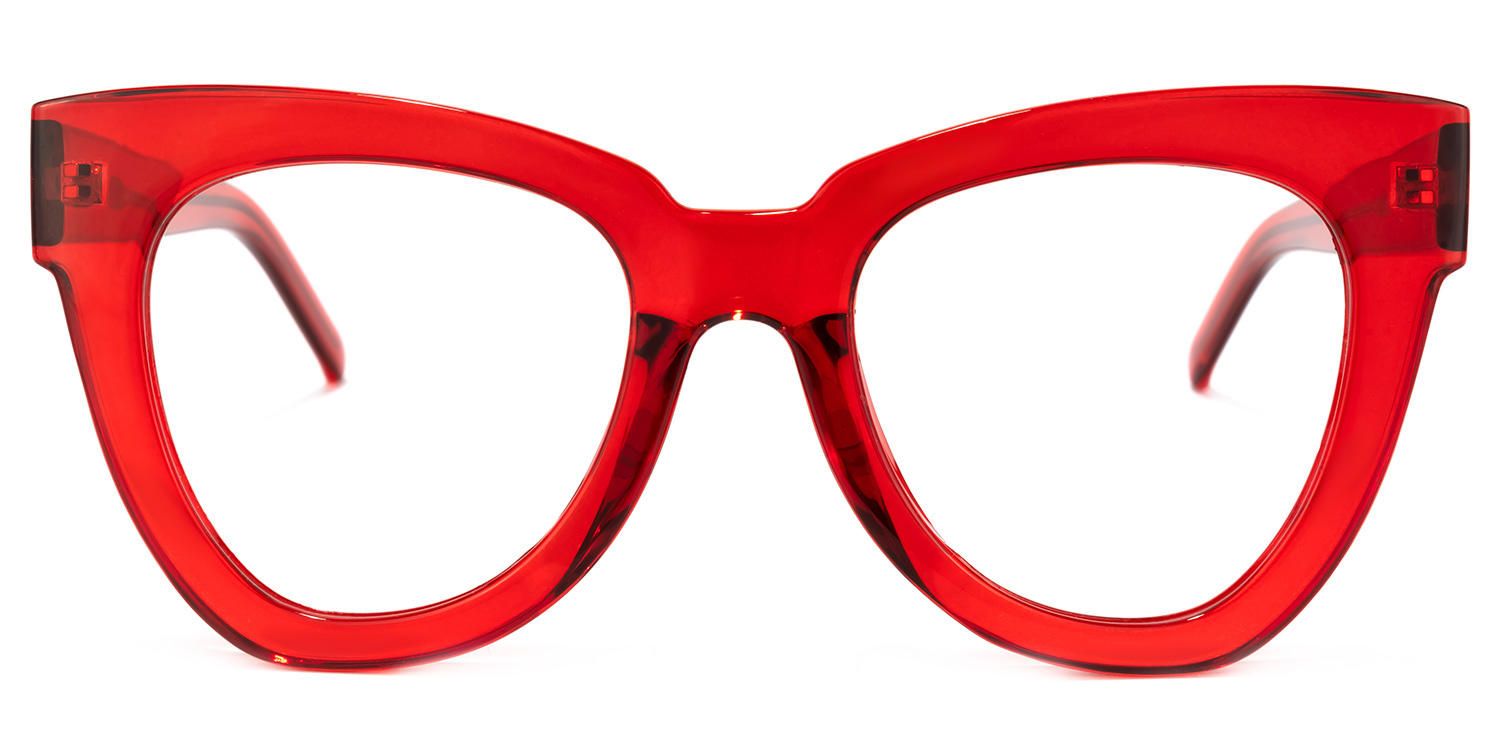 Judith - Butterfly Bold Red Prescription Glasses | Vooglam Angle View